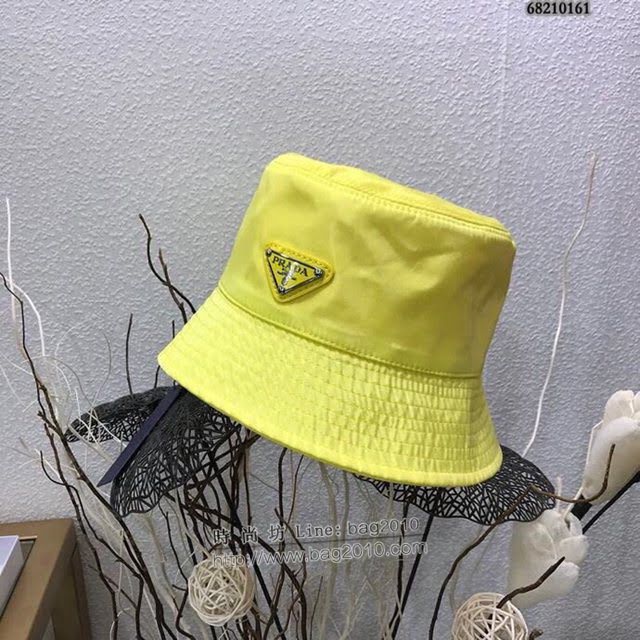 Prada男女同款帽子 普拉達經典暗黑錦綸漁夫帽遮陽帽  mm1066